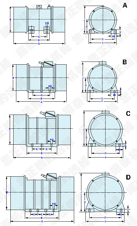  XVM振动电机外形简图