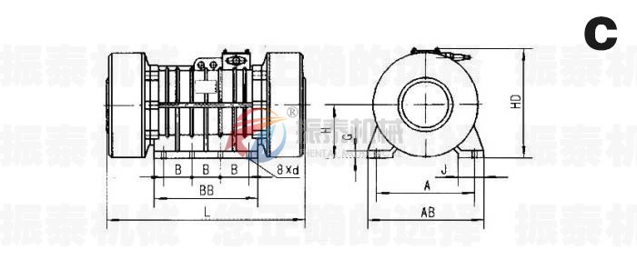 VB-1801306-W型振动电机图纸